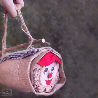 Tió de Nadal amb Motxilla de Jute