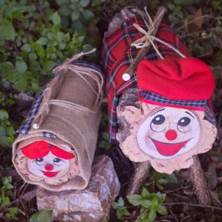 Tió de Nadal amb Motxilla de Jute