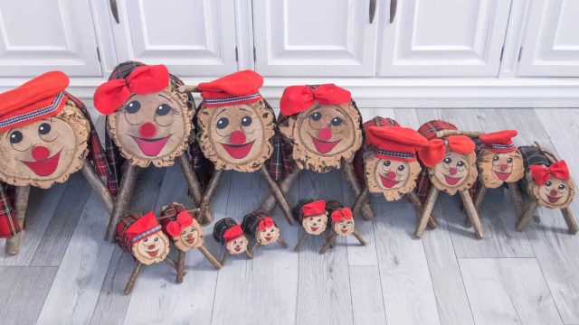 Tió Bufó artesanal disponible en todos los tamaños, desde mini hasta gigante, elaborados a mano en nuestro taller.